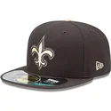 mutzen-flach-schwarz-angepasst-59fifty-authentic-on-field-game-der-new-orleans-saints-nfl-von-new-era