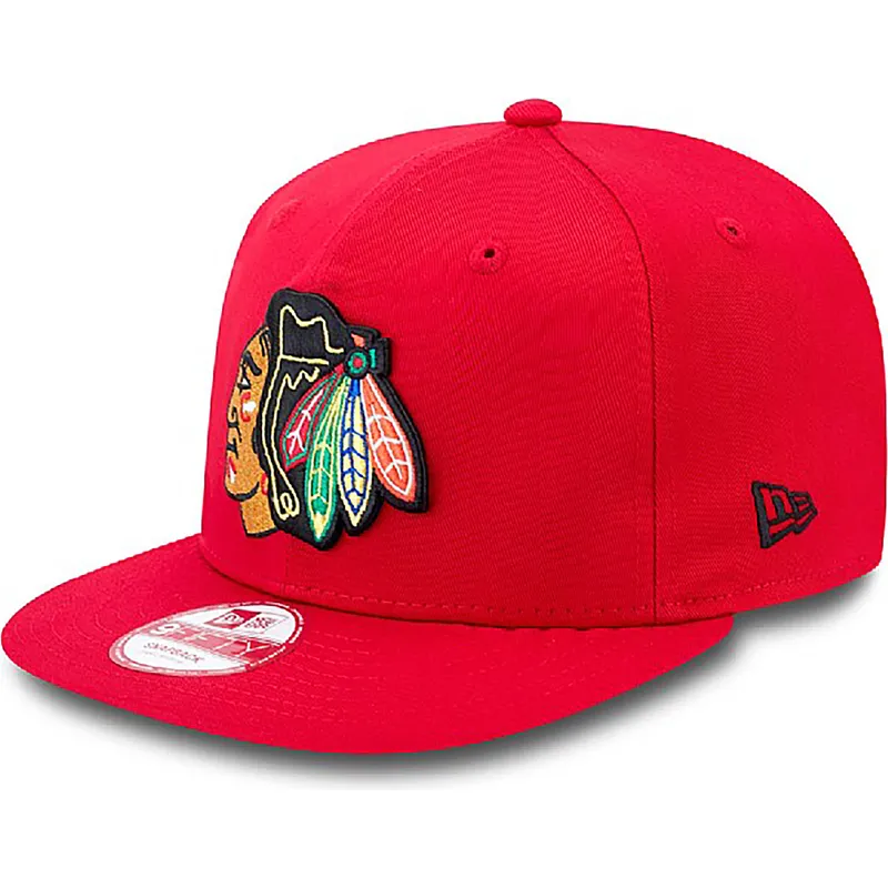 mutzen-flach-rot-snapback-9fifty-cotton-block-der-chicago-blackhawks-nhl-von-new-era