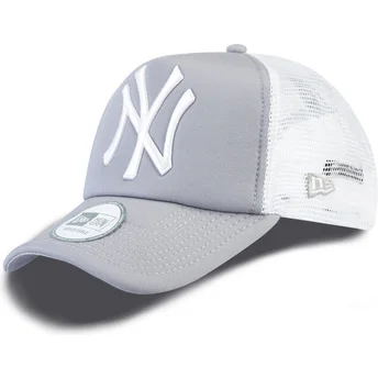 mutzen-gebogen-grau-snapback-clean-a-frame-der-new-york-yankees-mlb-von-new-era