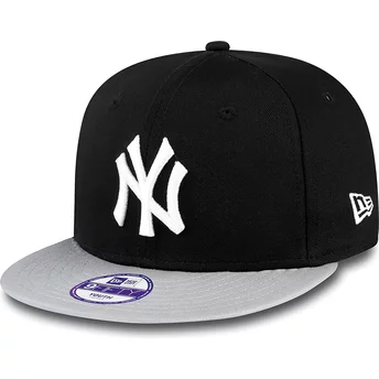 New Era Kinder Flat Brim 9FIFTY Cotton Block New York Yankees MLB Snapback Cap schwarz 